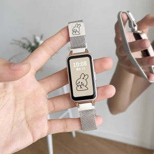 Huawei Band 8 Milanese Laser Engraving NFC Version Compatible Watch Strap Universal for Men And Women Cute And Stylish Accessory