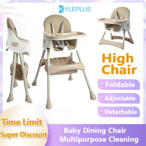 KYLEPLUS Foldable high chair for baby Adjustable Height High Chair Clean Baby High Chair Detachable plate
