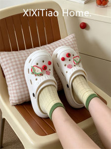 XIXITIAO | Cute Apple Tomato Design Anti-slip Thick Bottom Odor-resistant Clog Shoes