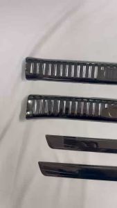 Ốp bậc cửa nẹp bước chân trong ngoài Titan xe Vinfast VF3 titan phay xước cao cấp bảo vệtrang trí bậc chân