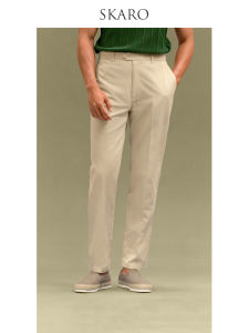 Pure Cotton Mens Trousers Beige