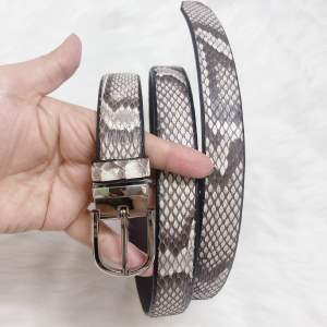 [Ảnh thật] Dây thắt lưng (dây nịt) nữ da trăn thật 100% màu tự nhiên 2.5cm