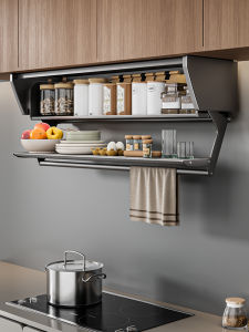 Pull Down Kitchen Cabinet Storage Rack