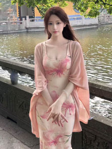 QIANMANZI | Đầm Ôm Dáng Thời Trang Không Tay