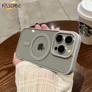 KISSCASE Slim Matte Transparent Acrylic Magsafing Case for iPhone 15 Pro Max 14 Plus 13 12 Magsafe Case Charging Cover
