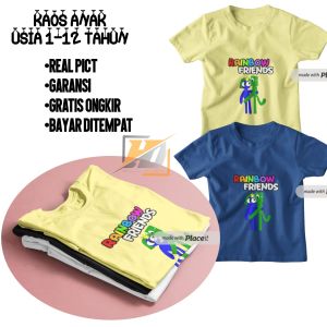Baju Anak Rainbow Friends Roblox game Kaos t-shirt lengan pendek