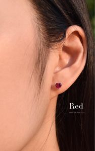 ต่างหูเงินแท้ 925 ประดับเพชร CZ Swiss Diamond รูปหัวใจ รุ่น [ Mind Stone ] ALLURE Jewelry