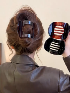 Jedai Hair Claw Leopard Print Transparan Jepitan Rambut Jumbo Wanita Aksesoris Rambut HS JPT55