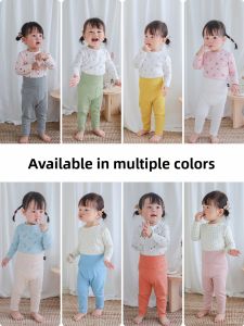 XIGUAXINGQIU | High-Waist Stomach Protecting Ribbed Baby Leggings