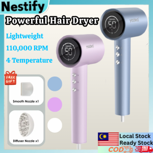 1800W Powerful Hair Dryer Fast Drying High Speed Portable Ionic Tech Hair Blower 3 Speeds Low Noise Salon Hair Care