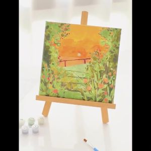 20*20cm Digital Oil Paint By Numbers Handmade DIY Canvas Frame Fill Painting Wall Decoration