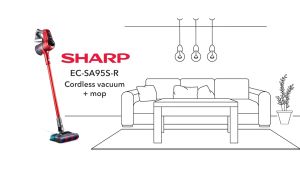 SHARP Cordless Handstick Vacuum with Mop Kit EC-SA95S-R