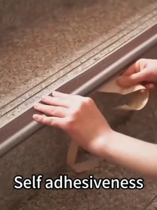 Anti Slip Strip 8/24FT L-type PVC Rubber Stair Nosing Self-Adhesive Stair Edge Protector PVC Rubber Stair Treads Self-Adhesive Non-Slip Stair Tread Mat