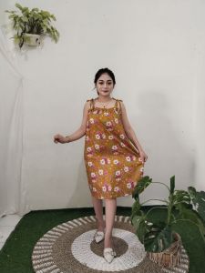 dress midi dress/daster tali lepas dress Talia daster kerut solo daster cantik selutut kekinian daster murah Solo max bb 55 kg