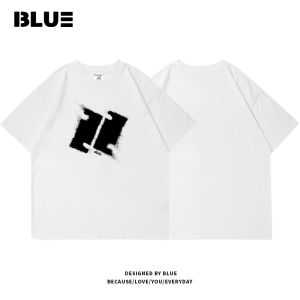 Heavyweight Pure Cotton Short Sleeve T-Shirt Mens Loose Fit round Neck Casual Top Summer Design Sensation Streetwear Brand