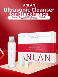 Anlan Ultrasonic Blackhead Removal Device Pore Cleansing Machine Acne Exfoliating Tool Red Blue Light Therapy Facial Device