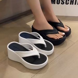 New Women Korean Fashion Comfort Flip Flops Slippers Sandals Breathable Peep Toe Thick Sole Wedge Sandals For Women On Sale