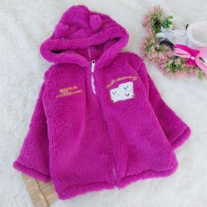 jaket mantel bulu lembut 6-24 bulan soft baby jacket coat