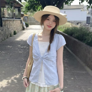GUZILIAN | Sweet Lace Panel Shirt