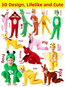 Childrens Performance Clothes Animal Outfits Bee Rabbit Mouse Duck Tiger Wolf Fox Costumes Polyester Material for Ages 17 And under