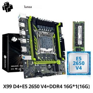 MOUGOL X99 เมนบอร์ดชุดอินเทล ซีออน E5 2650 V4 และ DDR4 16G*1 2133MHz RAM M.2 NVME SATA สำหรับเล่นเกมคอมพิวเตอร์เดสก์ท็อปโฮสต์