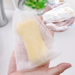 Facial Cleanser Mesh Bag with Drawstring Bathroom Soap for Easy Foaming