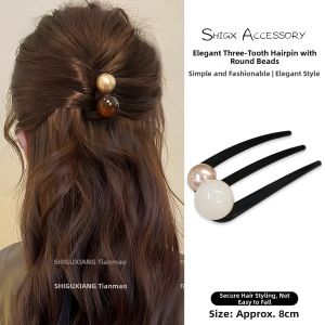 Elegant 3-bead New Chinese Style Hair Clip