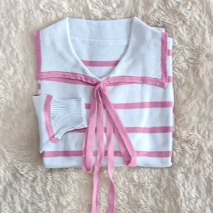 Atasan Rajut Wanita Salur Motof Tali Kerah Terbaru/ Rajut Wanita Salur Kekinian