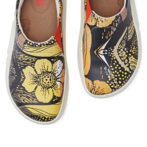 UIN Toledo X รองเท้าส้นเตี้ยสำหรับผู้หญิง slip-on รองเท้าท่องเที่ยวสี - Ethnic Flower