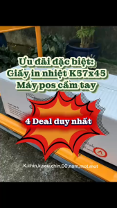 [Combo 100 Cuộn] Giấy In Nhiệt K57x45mm In Hóa Đơn Bill Thanh Toán Máy Pos máy in bill để bàn - Giấy In Bọc Bạc Chống Ẩm Cao Cấp