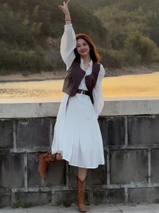 Váy Dài Màu Trắng Phong Cách Pháp Thanh Lịch Cho Nữ Mùa Hè 2025 Váy Đi Biển Mới Váy Dài Siêu Đẹp Váy Chữ a Cổ Chữ V Cạp Cao Dài Tay