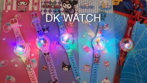 [DK] JAM TANGAN ANAK KARAKTER MUSIK LAMPU ROTATING BEZEL SPINNER SPIN SANRIO KUROMI LABUBU SPIDERMAN LENGKAP 640