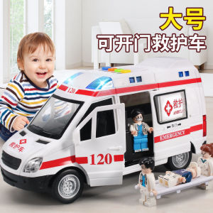 Large Size Simulation Storytelling Ambulance Car Toy with Sound And Light for Boys And Girls Emergency Vehicle Model Toy