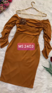 ✨🌸 MYDU SHOP | MS 2403 – ĐẦM CỔ NGANG PHỐI LƯỚI TINH TẾ TÔN DÁNG 🌸✨