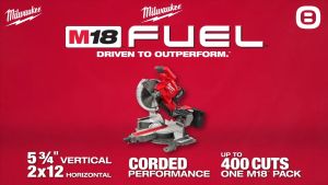 100% Genuine Milwaukee M18 FUEL 10" (254mm) Double Bevel Sliding Mitre Saw - Model M18 FMS254