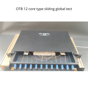 Global OTB 12 Core Type Siding Lengkap Adapter Pigtail Rackmounted Besi SC Ideal untuk Data Center dan Telekomunikasi