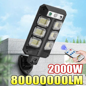 80000000LM 2000W Powerful LED Solar Light Outdoor Powerful Garden Wall Solar Lamp Motion Sensor Solar Lights IP66 Street Lamp
