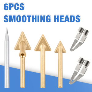 6Pcs Plastic Welding Tools Triangular Copper Head Home Electric Soldering Iron Tip Plastic Welding Machine Soldering Iron Tip