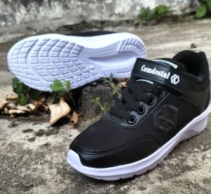 sepatu snekres anak laki - laki \ perempuan sepatu sekolah anak hitam polos 30 - 41