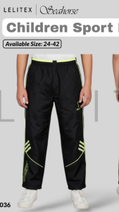 [Lelitex] Children Sport Casual Long Pants with Mesh Netting Layer inside Reflective Tape Pockets Embroidery Elastic Rubber Waistband with Drawstring