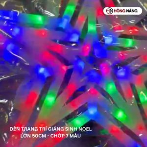 Đèn chớp ngôi sao 7 màu LỚN 50CM treo trang trí giáng sinh noel