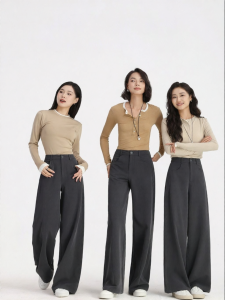 HIPPIE MISS | Short Figure Suitable Droopy Straight Leg Wide Pants