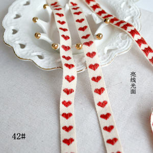 เข็มขัดผ้าฝ้ายทรงหัวใจคุณภาพสูงพร้อมขอบผ้าใบสำหรับเสื้อผ้าเด็ก เข็มขัดปักลายสำหรับเย็บต่อ