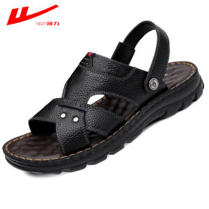 Xăng Đan Warrior Giày Đi Biển Thường Ngày Mẫu Mới Mùa Hè 2024 Cho Nam Dép Lê Hai Công Dụng Cho Bố Chống Trượt Đế Dày Da Thật