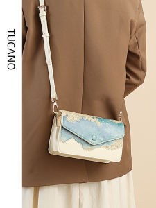 TUCANO Genuine Leather Crossbody Bag New Chinese Style Womens Shoulder Bag Luxury Small Square Bag Fashion Design Soft Texture