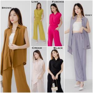 CJ FASHION - SET #2182 ELLIE SLEEVELESS LAYER TOP WITH LONG CULLOTES PREMIUM