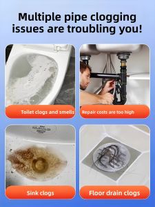 Powerful Pipe Unblocker Kitchen Toilet Bathroom Blockage Clearing Agent Strong Odor Removal Oil Stain Dissolver Gel Form