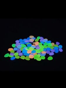 200pcs Artificial Luminous Stone Artificial Luminous Pebbles for Lawn Aquarium Fish Tank Decor