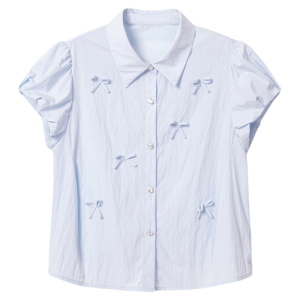 Sweet Youthful Slim Fitting Blue Shirt