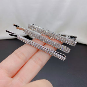 Elegant Trendy Micro-Set Full Zircon Hairpins Three-Piece Set Personality Hair Accessories Headwear Top Clip Stylish Cute Niche